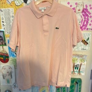 Lacoste Pink Polo Shirt Classic Design Relaxed Fit like new xl